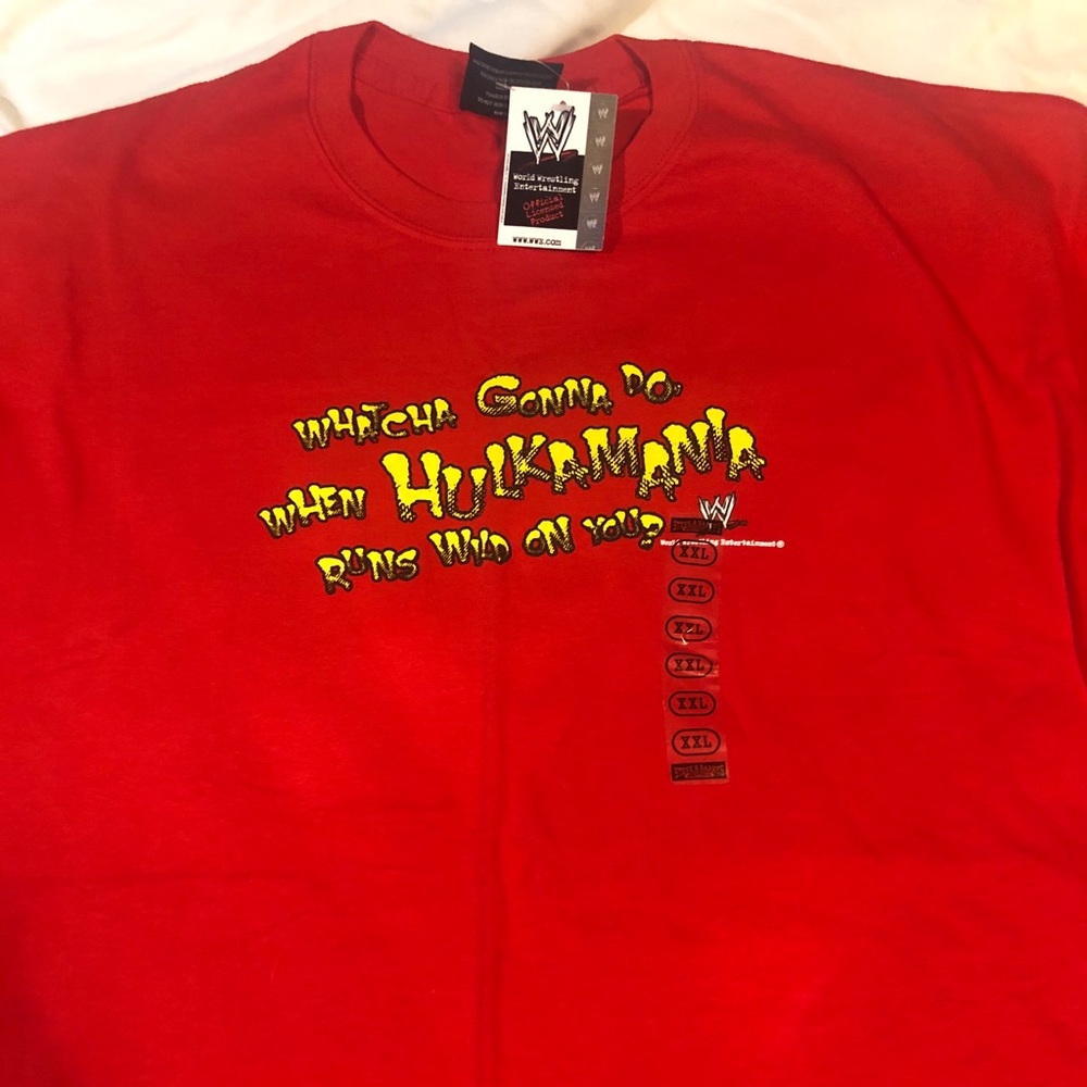 Hulk Hogan WWE shirt.